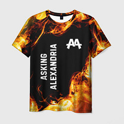 Футболка мужская Asking Alexandria и пылающий огонь, цвет: 3D-принт