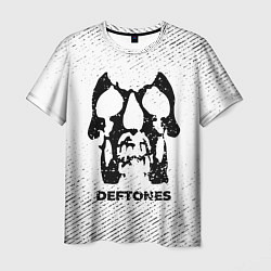Футболка мужская Deftones с потертостями на светлом фоне, цвет: 3D-принт