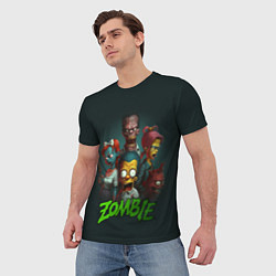 Футболка мужская Симпсоны зомби, цвет: 3D-принт — фото 2