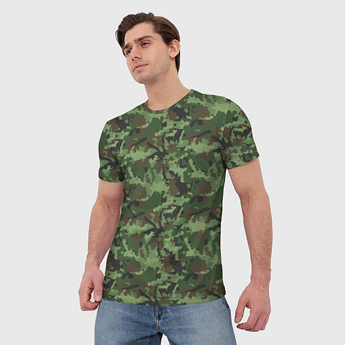 Мужская футболка Камуфляж зелёный / 3D-принт – фото 3