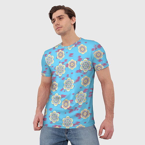 Мужская футболка Мандала орнамент на пятнах / 3D-принт – фото 3