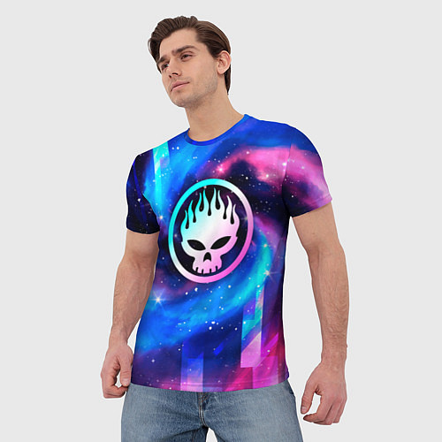 Мужская футболка The Offspring неоновый космос / 3D-принт – фото 3
