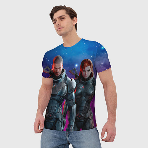 Мужская футболка Mass Effect N7 space / 3D-принт – фото 3