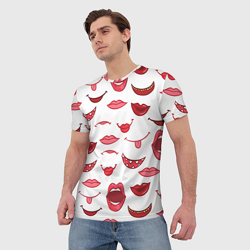Мужская футболка Сладкие губы / 3D-принт – фото 3