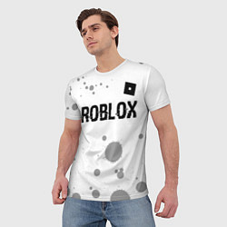 Футболка мужская Roblox glitch на светлом фоне: символ сверху, цвет: 3D-принт — фото 2