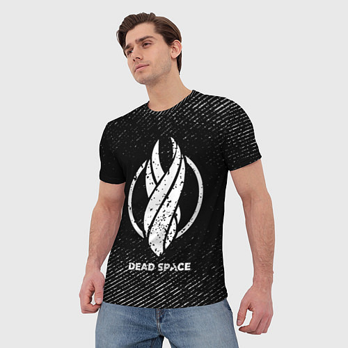 Мужская футболка Dead Space с потертостями на темном фоне / 3D-принт – фото 3