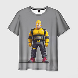 Футболка мужская Homer Simpson - ninja - neural network, цвет: 3D-принт