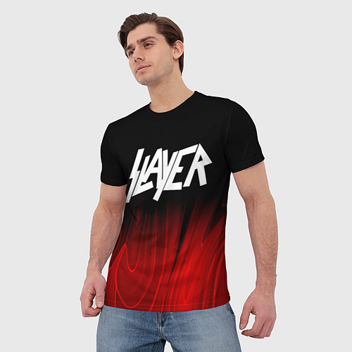 Мужская футболка Slayer red plasma / 3D-принт – фото 3