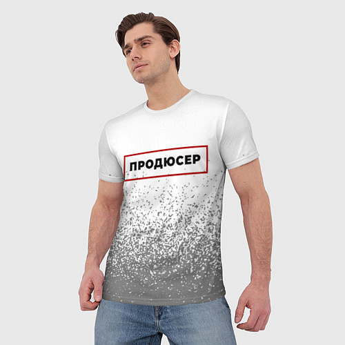 Мужская футболка Продюсер в рамке красного цвета / 3D-принт – фото 3
