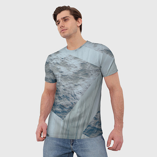 Мужская футболка Серая стена и блоки / 3D-принт – фото 3