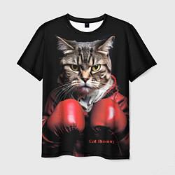 Футболка мужская Cat boxing, цвет: 3D-принт