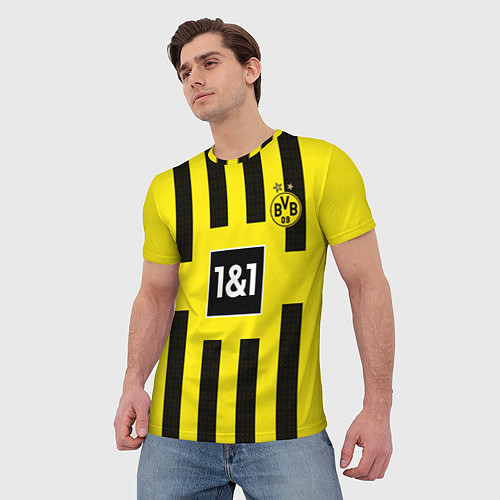 Мужская футболка Беллингем Боруссия Дортмунд форма 2223 домашняя / 3D-принт – фото 3