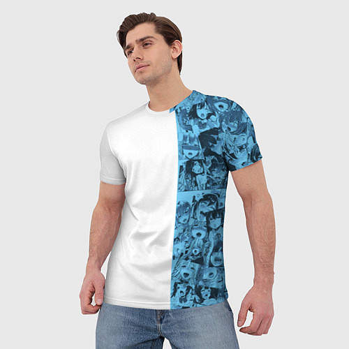 Мужская футболка Ахегао на белом фоне / 3D-принт – фото 3