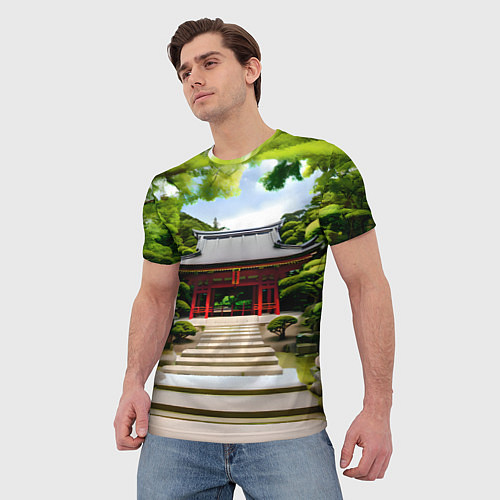 Мужская футболка Японский храм синто / 3D-принт – фото 3