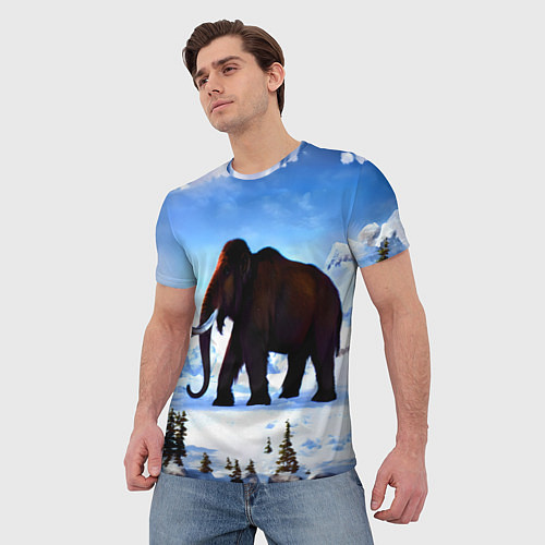 Мужская футболка Мамонт ледникового периода / 3D-принт – фото 3