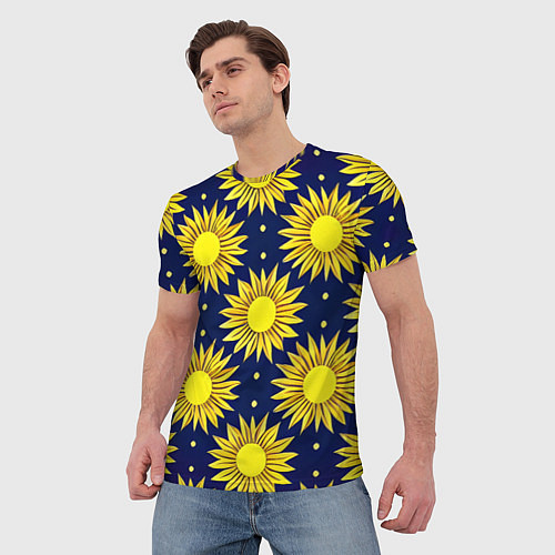 Мужская футболка Солнечный паттерн / 3D-принт – фото 3