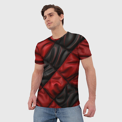 Мужская футболка Red black luxury / 3D-принт – фото 3