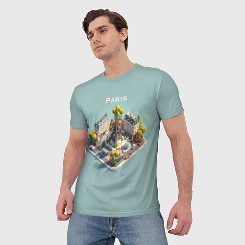 Мужская футболка Paris Isometric / 3D-принт – фото 3