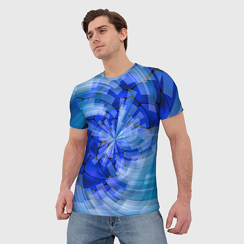 Мужская футболка Геометрическое цунами / 3D-принт – фото 3