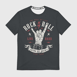 Футболка мужская Rock and roll - жест козы, цвет: 3D-принт