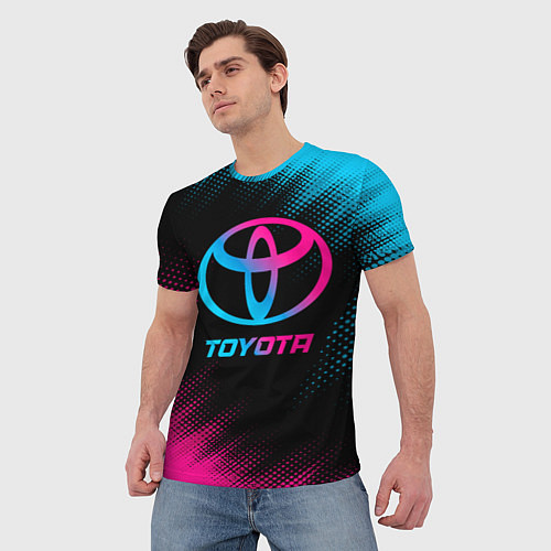 Мужская футболка Toyota - neon gradient / 3D-принт – фото 3