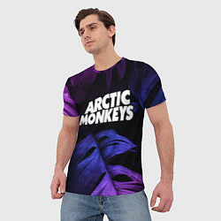 Футболка мужская Arctic Monkeys neon monstera, цвет: 3D-принт — фото 2