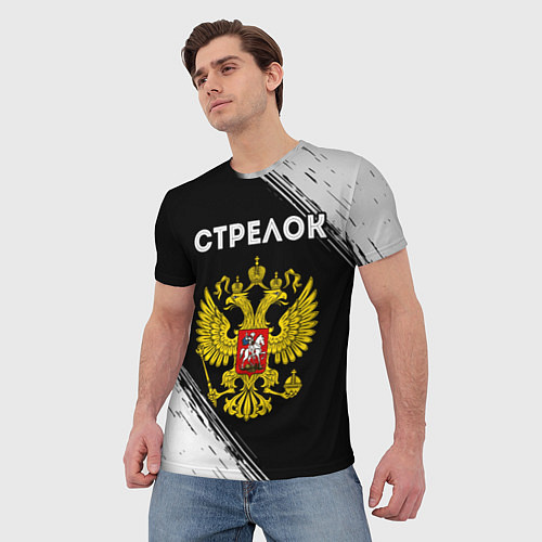 Мужская футболка Стрелок из России и герб РФ / 3D-принт – фото 3