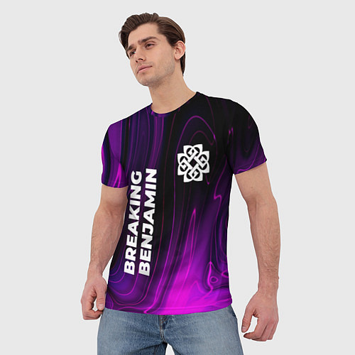 Мужская футболка Breaking Benjamin violet plasma / 3D-принт – фото 3