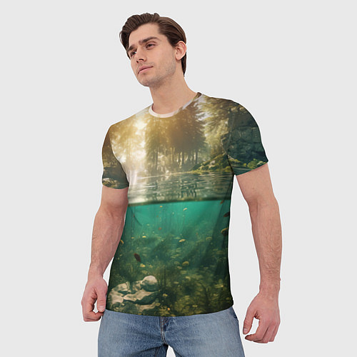 Мужская футболка Поводный мир и рыбы / 3D-принт – фото 3