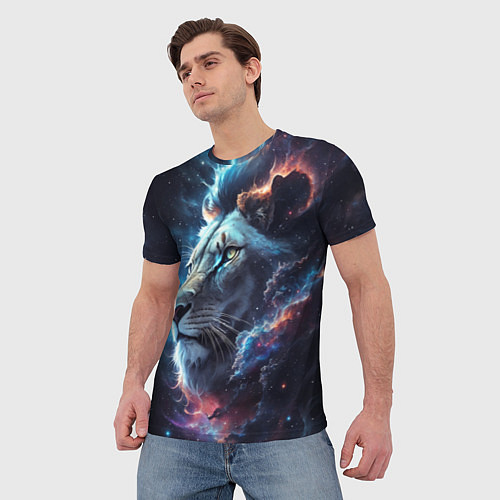 Мужская футболка Galactic lion / 3D-принт – фото 3
