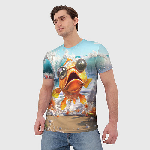 Мужская футболка Карп рыба / 3D-принт – фото 3