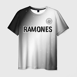 Футболка мужская Ramones glitch на светлом фоне: символ сверху, цвет: 3D-принт