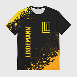 Футболка мужская Lindemann - gold gradient: надпись, символ, цвет: 3D-принт