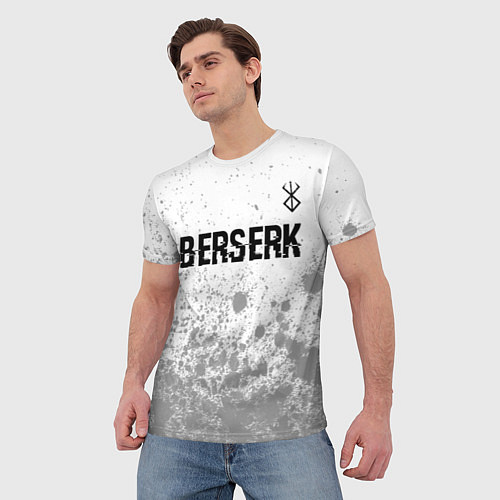 Мужская футболка Berserk glitch на светлом фоне: символ сверху / 3D-принт – фото 3