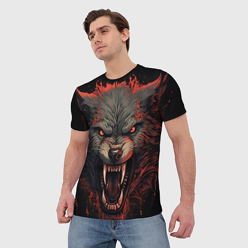 Мужская футболка Серый волк / 3D-принт – фото 3