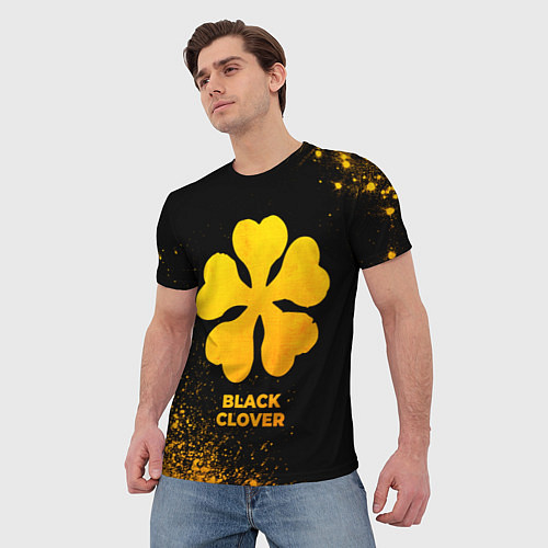 Мужская футболка Black Clover - gold gradient / 3D-принт – фото 3