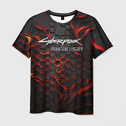 Футболка мужская Cyberpunk 2077 Phantom liberty red fire, цвет: 3D-принт