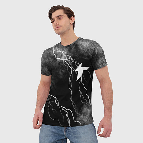 Мужская футболка Thunder awaken молнии / 3D-принт – фото 3