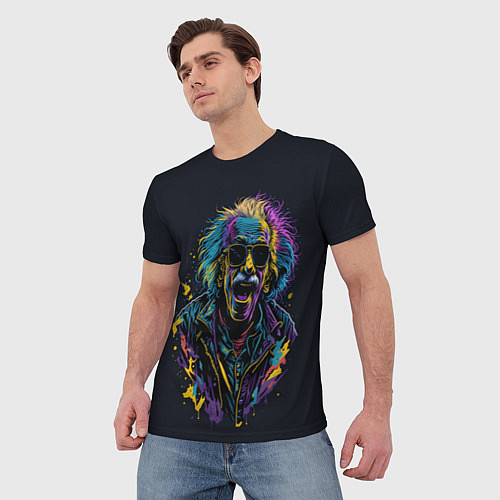 Мужская футболка Альберт Эйнштейн от нейросети / 3D-принт – фото 3