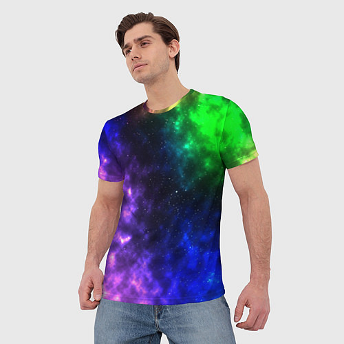 Мужская футболка Космос мультицвет / 3D-принт – фото 3