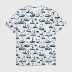 Футболка мужская Кораблики паттерн, цвет: 3D-принт