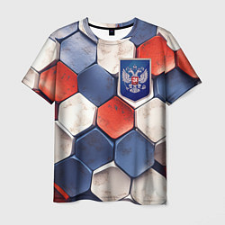 Футболка мужская Объемные плиты флаг России, цвет: 3D-принт