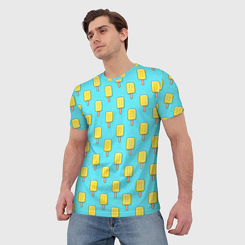 Мужская футболка Желтые эскимо / 3D-принт – фото 3