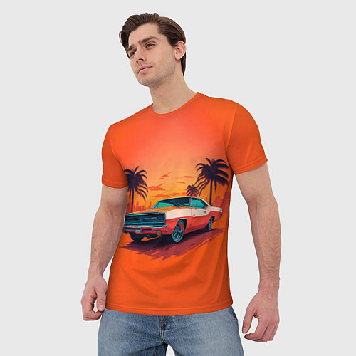 Мужская футболка Ретро автомобиль / 3D-принт – фото 3