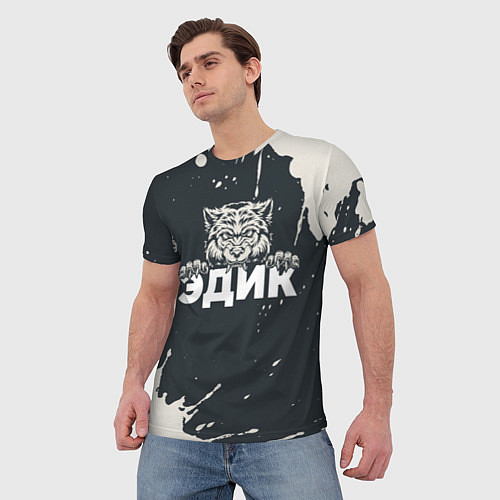 Мужская футболка Эдик зубастый волк / 3D-принт – фото 3