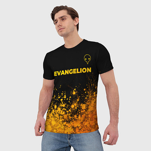 Мужская футболка Evangelion - gold gradient: символ сверху / 3D-принт – фото 3