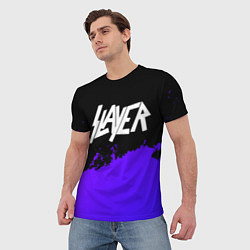 Футболка мужская Slayer purple grunge, цвет: 3D-принт — фото 2