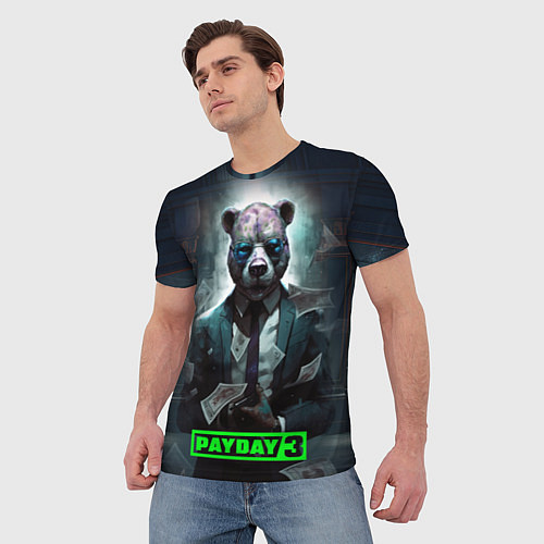 Мужская футболка Payday 3 bear / 3D-принт – фото 3