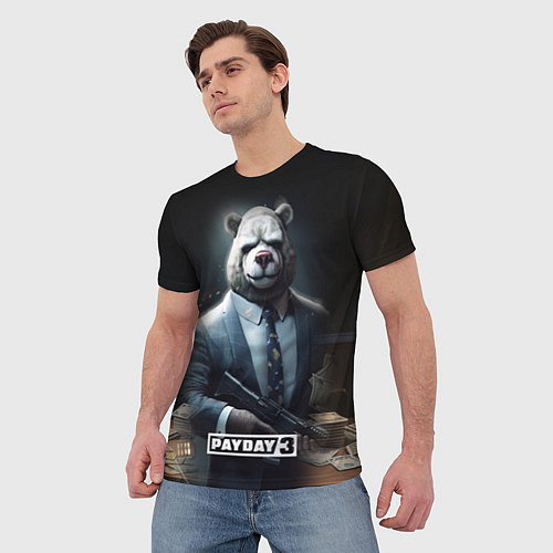 Мужская футболка Payday3 bear / 3D-принт – фото 3