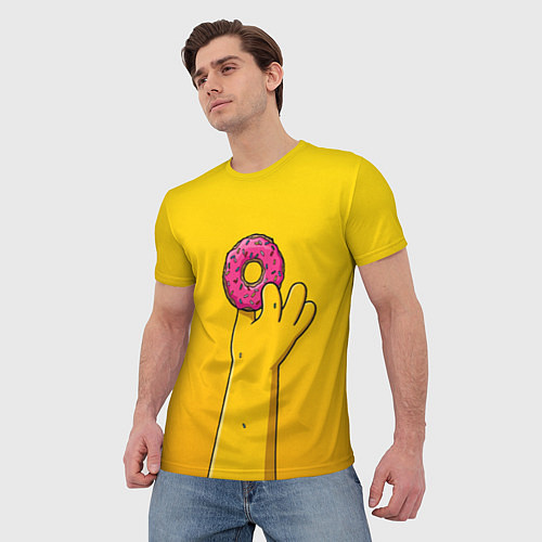 Мужская футболка Гомер и пончик / 3D-принт – фото 3